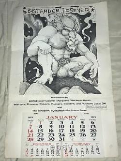 Vintage Ultra RARE 1979 marijuana Memorabilia calendar BYSTANDER FOREVER