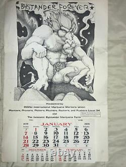 Vintage Ultra RARE 1979 marijuana Memorabilia calendar BYSTANDER FOREVER