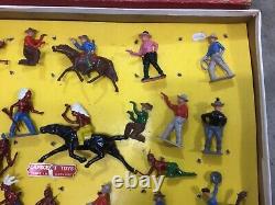Vintage Ultra RARE Cowboys & Indians die cast metal play set by Crescent Toys