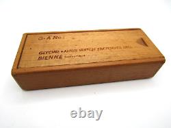 Vintage Ultra Rare 1960's Glycine + Atlas Wood Presentation Case Box for Airman