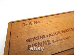 Vintage Ultra Rare 1960's Glycine + Atlas Wood Presentation Case Box for Airman