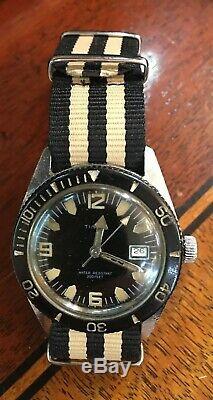 Vintage Ultra Rare 1970 Timex Skin Diver 200Ft Men's Divers Watch SERVICED