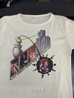 Vintage Ultra Rare 1976-1977 Ozzy Osbourne World Tour Black Sabbath T Shirt Larg