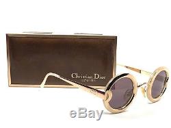 Vintage Ultra Rare Christian Dior 2918 Gold Round Limited Edition Sunglasses