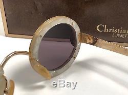 Vintage Ultra Rare Christian Dior 2918 Gold Round Limited Edition Sunglasses