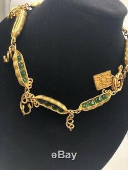 Vintage Ultra Rare Karl Lagerfeld France French Haute Couture Pea Pod Necklace