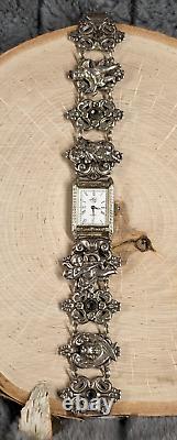 Vintage Ultra Rare Kirks Folly Angel Cupid Cherub Band With Rhinestones Watch