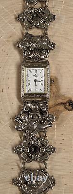 Vintage Ultra Rare Kirks Folly Angel Cupid Cherub Band With Rhinestones Watch