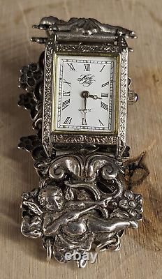 Vintage Ultra Rare Kirks Folly Angel Cupid Cherub Band With Rhinestones Watch