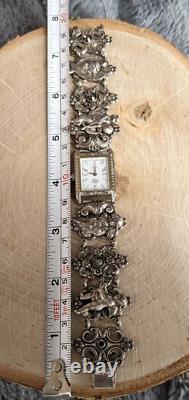 Vintage Ultra Rare Kirks Folly Angel Cupid Cherub Band With Rhinestones Watch