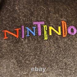 Vintage Ultra Rare Nintendo Play it Loud Denim Jacket Black with purple sleeves