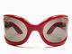 Vintage Ultra Rare Oliver Goldsmith The Yuhu Oversized Candy Red Sunglasses