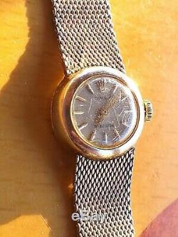 Vintage Ultra Rare Precision Ladies 1940s 18K Gold Swiss Made Rolex Wrist Watch