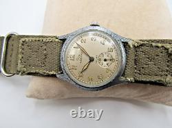 Vintage Ultra Rare WWII Record Sport Military Cal 107 Watch Swiss Brevet Repair