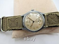 Vintage Ultra Rare WWII Record Sport Military Cal 107 Watch Swiss Brevet Repair