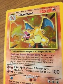Vintage Ultra-rare 1999 Charizard Holo Pokemon Card 4/102 LV. 76 #6 120 HP