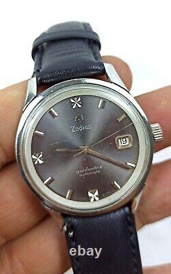Vintage Zodiac goldenline Watch automatic 1960's Men ultra rare black Swiss Made