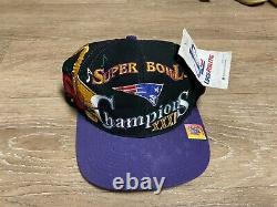 Vintage patriots snapback hat 1997 super bowl champions misprint ultra rare