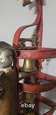 Vintage st peter Pull Chain Bells Wall Mount SUPER ULTRA RARE