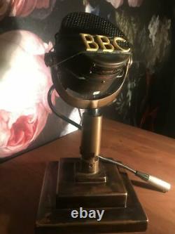 Vintage ultra rare BBC MARCONI B ribbon microphone AXBT table stand