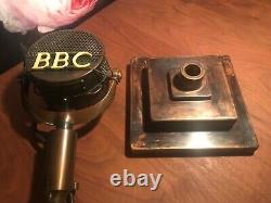 Vintage ultra rare BBC MARCONI B ribbon microphone AXBT table stand