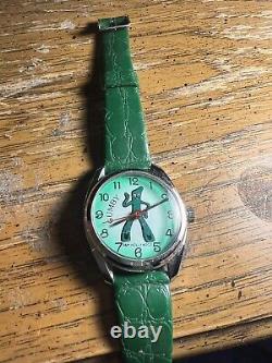 Vtg GUMBY 1982 Art Clokey Manual Wind Up Watch Ultra Rare Adult Size Works