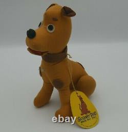 Vtg Scooby Doo Plush Standing Up Ultra Rare 1970 Fabric Eyes Collar W Paper Tag