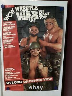 WCW vintage Wrestle War 91 promo poster 24x36 NOT A REPRINT ultra rare