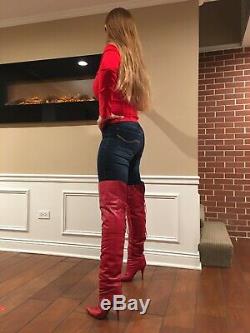 Wild Pair Ultra Rare Vintage 29 Leather Thigh High Over The Knee Crotch Boots