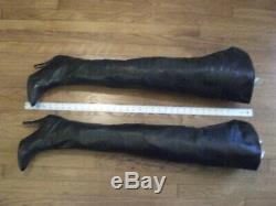 Wild Pair Ultra Rare Vintage 34 Leather Thigh High Over The Knee Crotch Boots