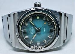 ZENITH DEFY 28800 A7682 ULTRA RARE TURQUOISE DIAL Cal 2562PC LOBSTER DIVER WATCH