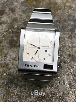 Zenith Time Command Led Ultra Rare Vintage Watch Not Working For Parts Repair