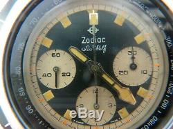 Zodiac Super Seawolf Divers Chronograph Valjoux 72 Ultra Rare Vintage